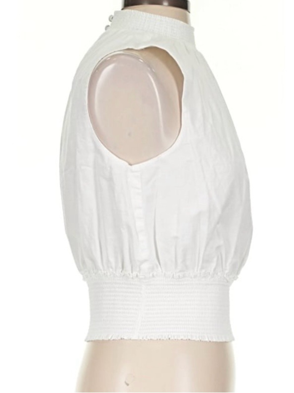 1. State White Smocked Hem Sleeveless Top Size Small - Picture 3 of 6